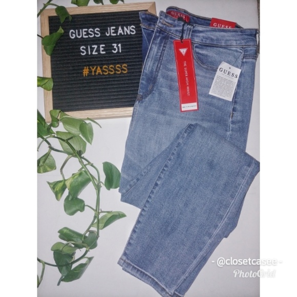 guess super high rise jeans